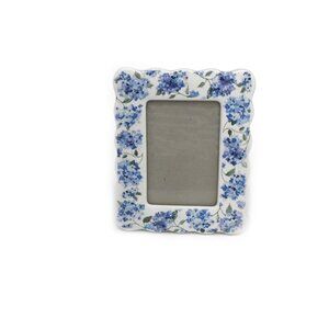 Vintage Charpente Ceramic Tabletop Picture Frame Forget-me-not Floral 3.5"X5"